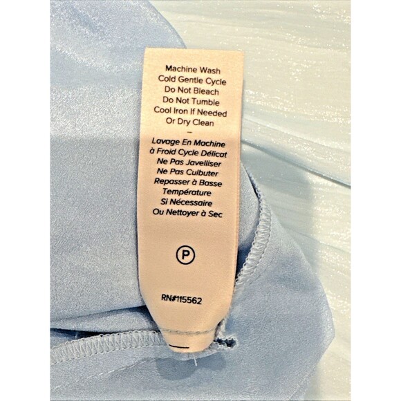 Cinq à Sept Phyllis Size 10 Keyhole Neck Tiered Mini Dress Metallic Blue - Picture 13 of 15